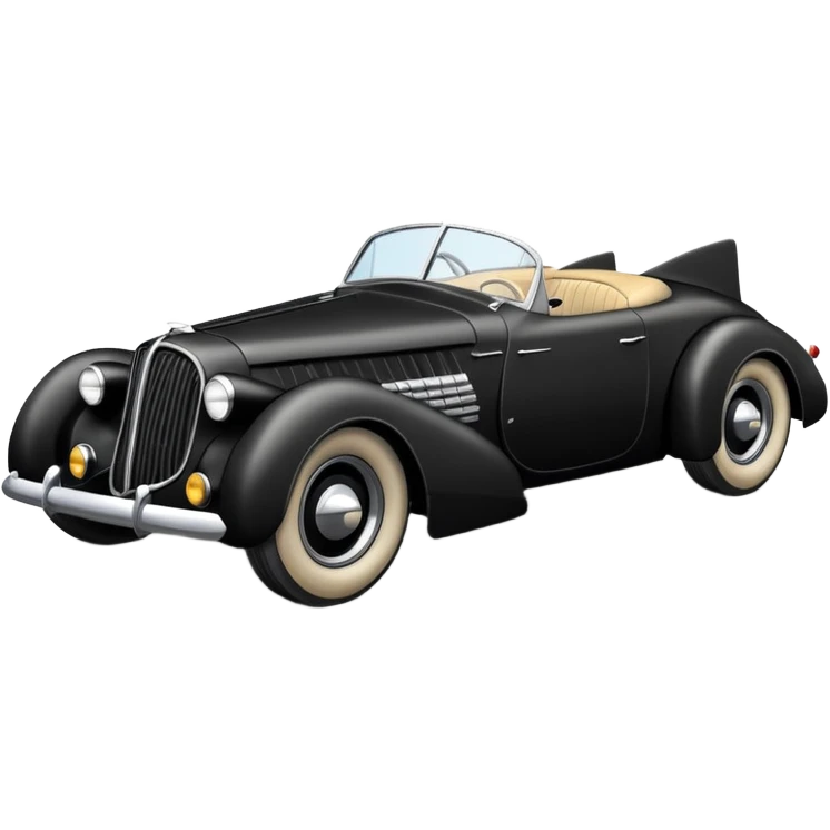  the animated series Batmobile loosely based on 1936 cord 812 (flat long square body line) stealthy understated rat rod  emoji
