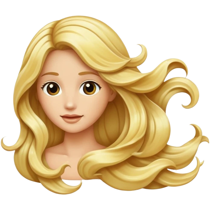flowing long hair with waves emoji