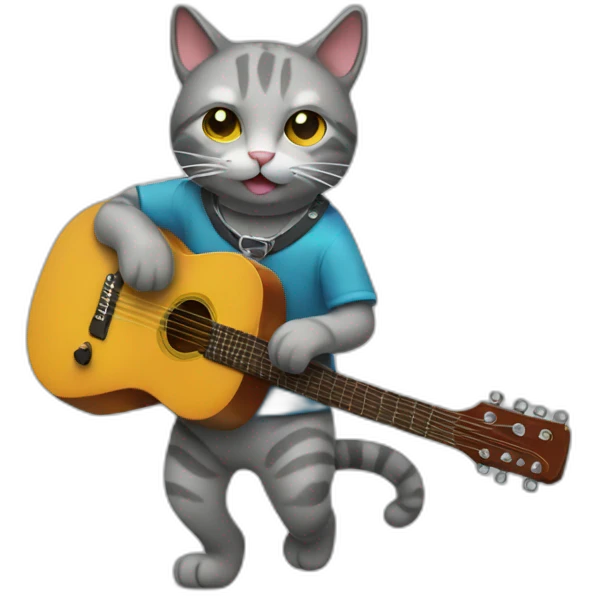 Cat playing guitare emoji