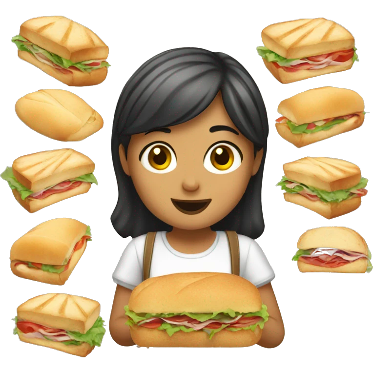 a girl from Italy likes sandwiches emoji