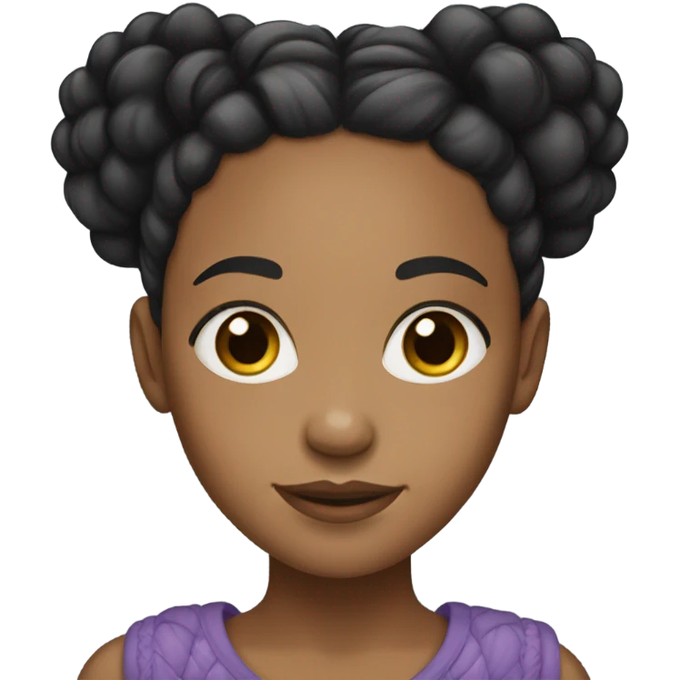 A lightskin black girl with braids emoji