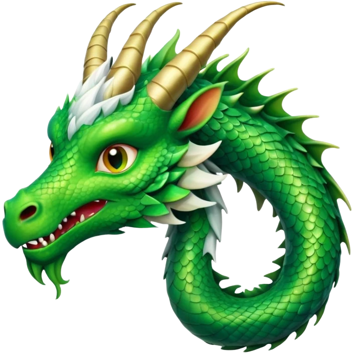 a dragon with a goat like apperance and a dragon like body spitting out acid emoji