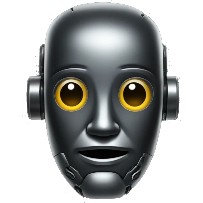 head of a robot on a black background emoji