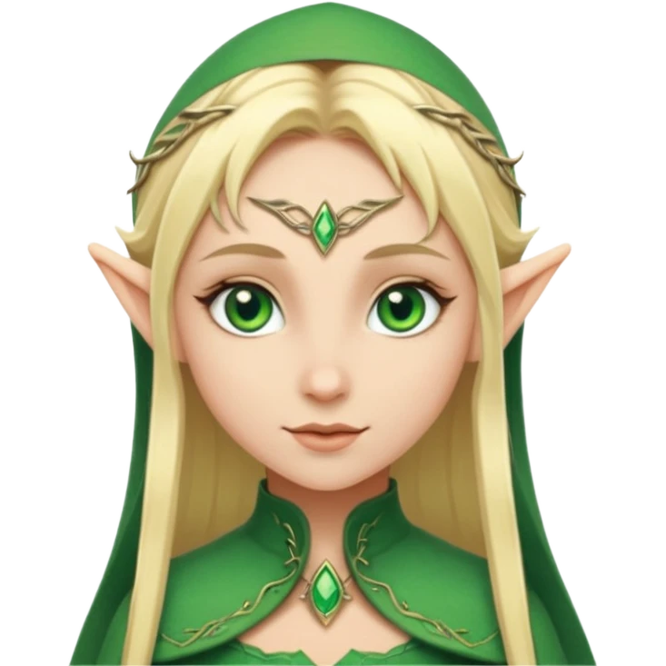 Una hermosa elfa rubia de ojos verdes emoji