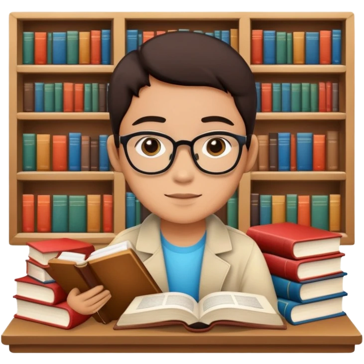 Indonesian student with books studying emoji