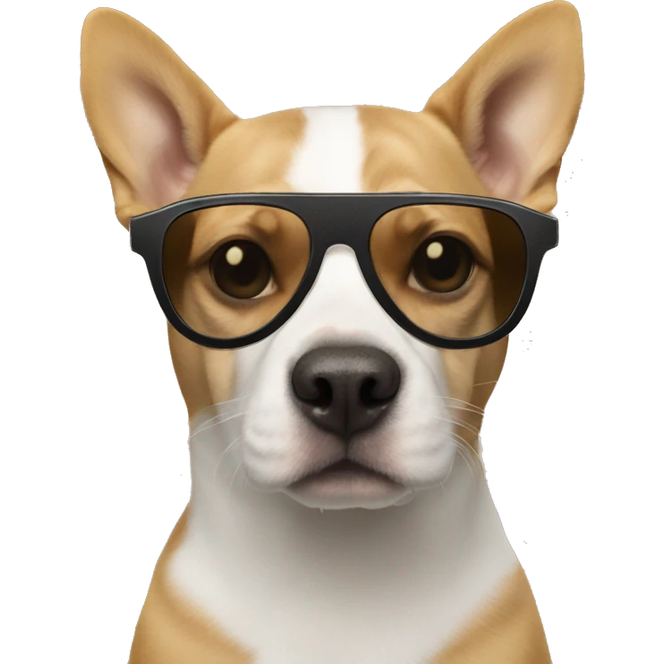 Dog and cat merged with sunglasses emoji