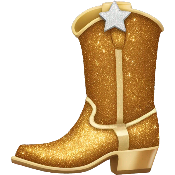 glittery cowboy boot emoji