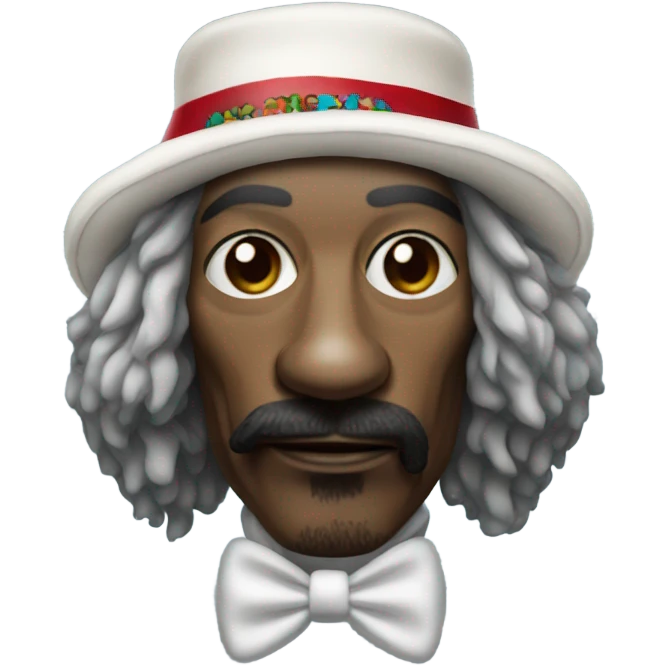 Snoop dogg with a clown nose and fur hat emoji