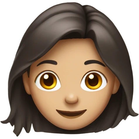 smiling girl with long dark brown hair emoji