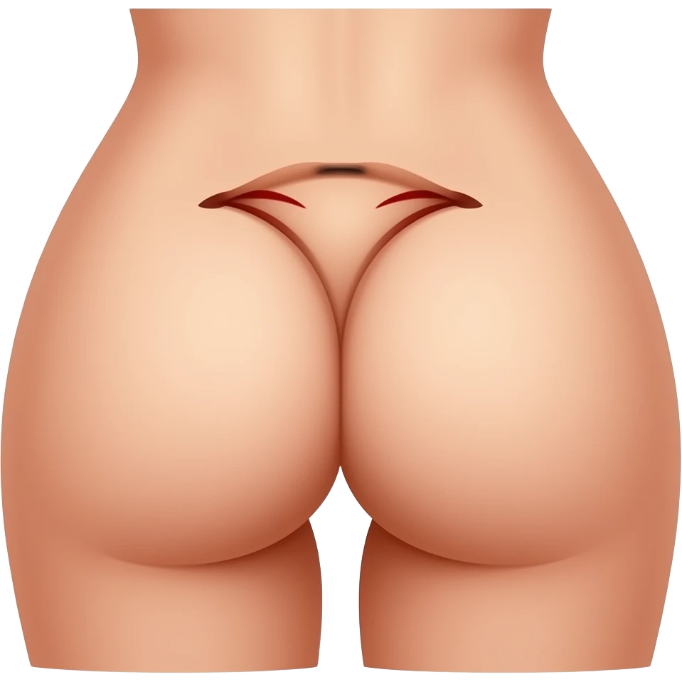 Emoji of a woman's pusy, Without clothes emoji