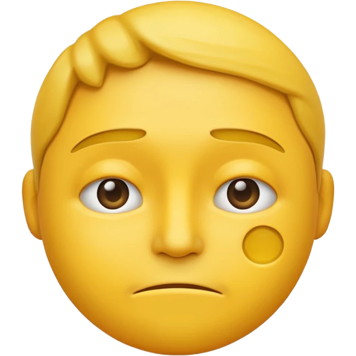 A straight face emoji with a slight look of disgust, a horizontal hand where the neck would be. All yellow. It should be a normal emoji with no body parts except the floating hand emoji