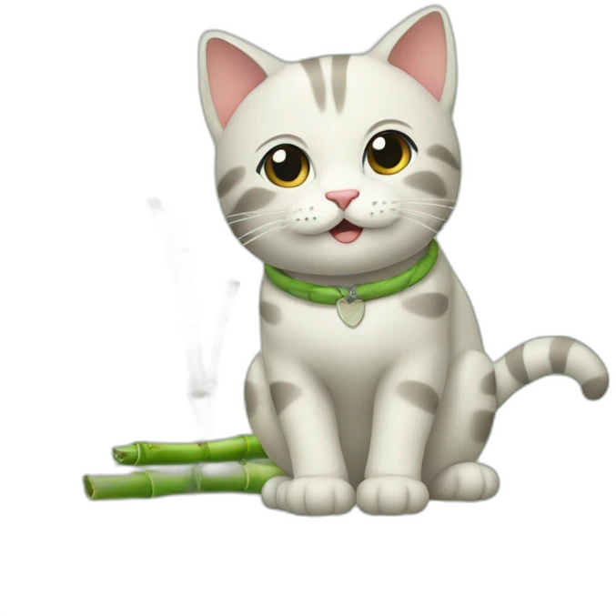 cat with bamboo emoji