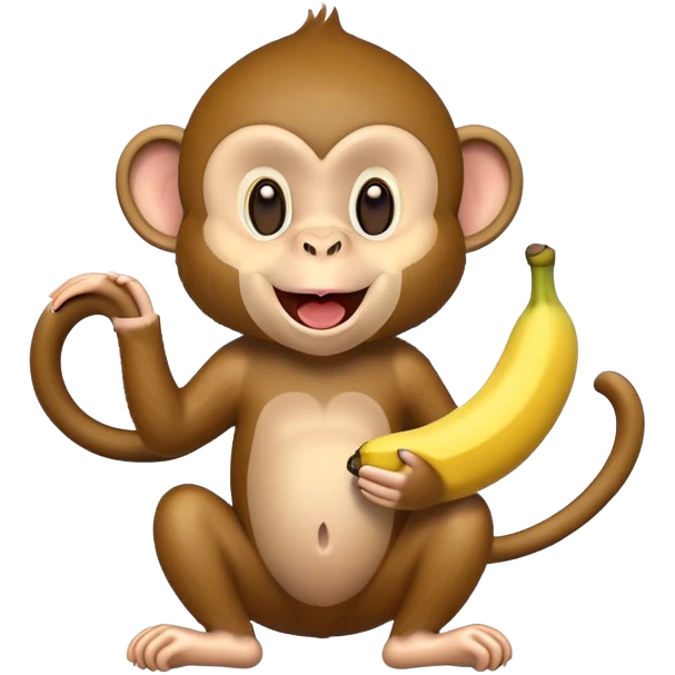 a monkey with a banana in its mouth emoji