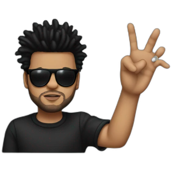 the weeknd flipping off hand emoji