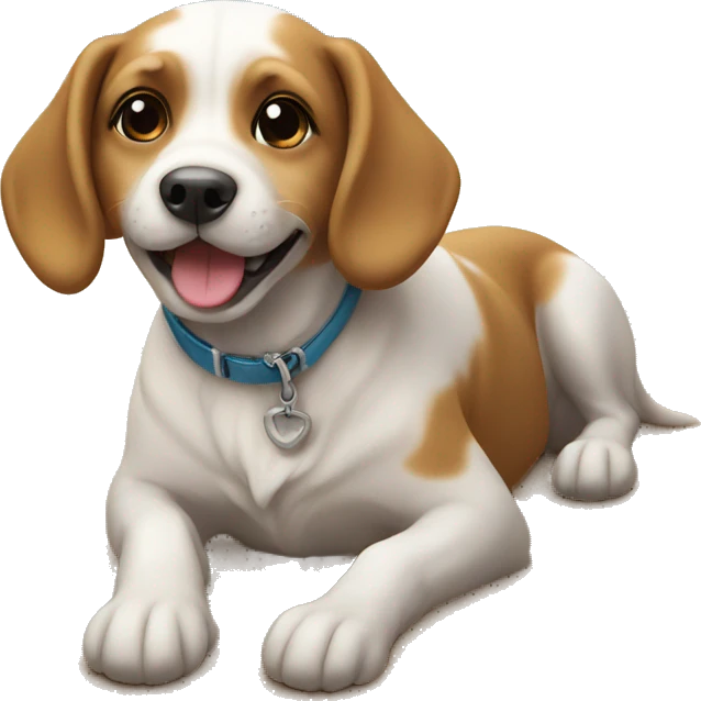 Cute dog on the beach emoji