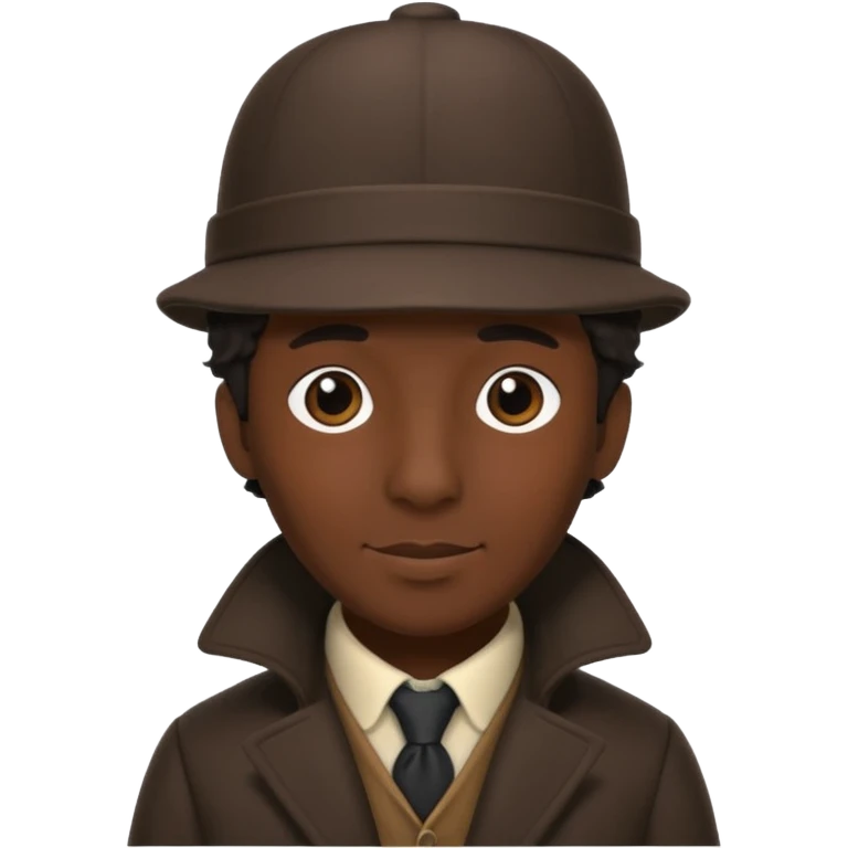 Sherlock Holmes wearing a deerstalker hat in silhouette emoji