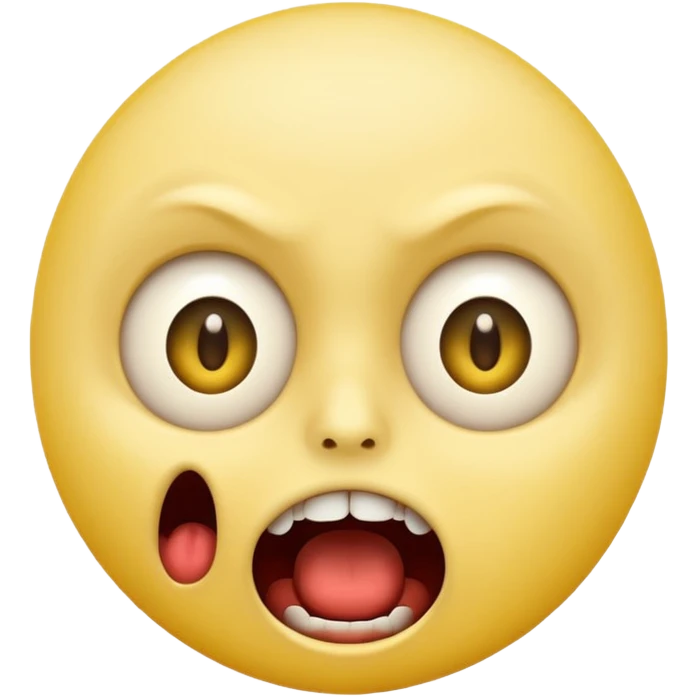 horror emoji face, wide eyes, mouth open in fear, pale yellow face emoji