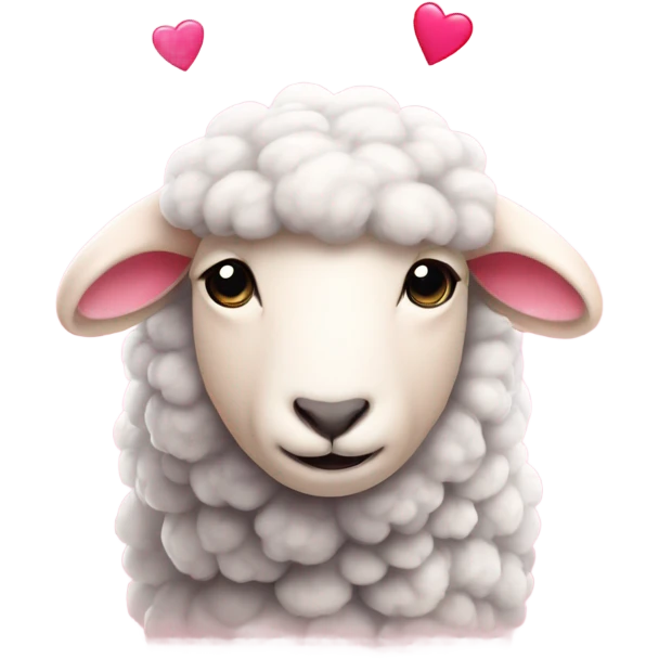 Sheep being in love, pink flur  emoji
