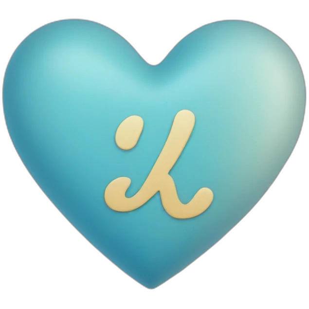 K written on blue heart emoji