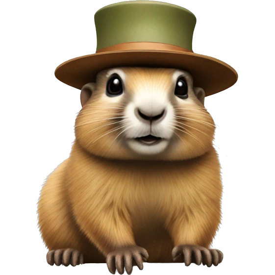 marmotte avec un chapeau emoji
