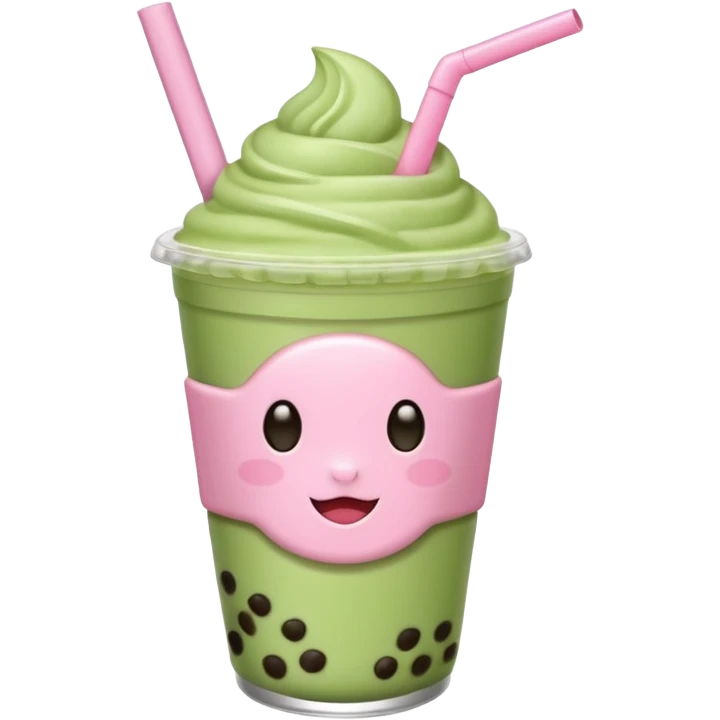 Baby pink matcha boba emoji