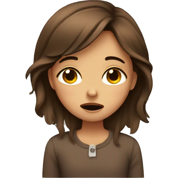 Crying brown haired girl emoji