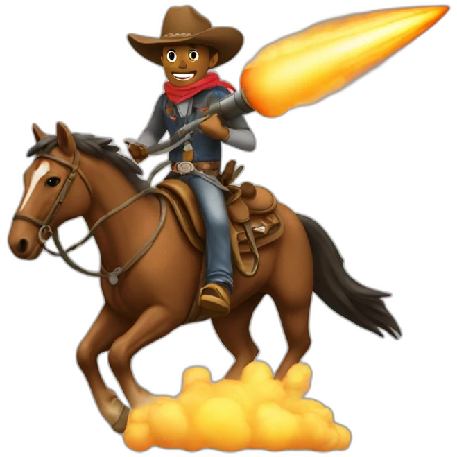 cowboy riding a missile emoji