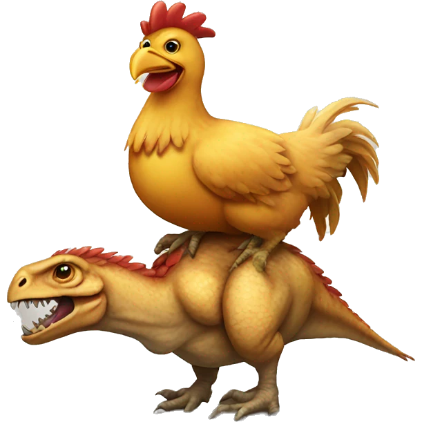 Chicken riding a dinosaur  emoji