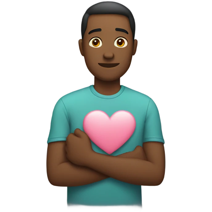 Father holds his heart in his arm emoji