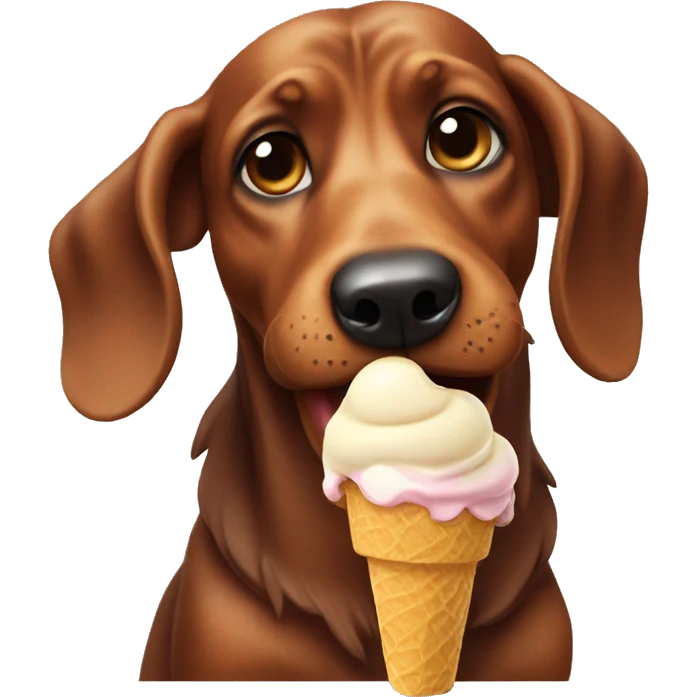 teckel eating ice cream emoji