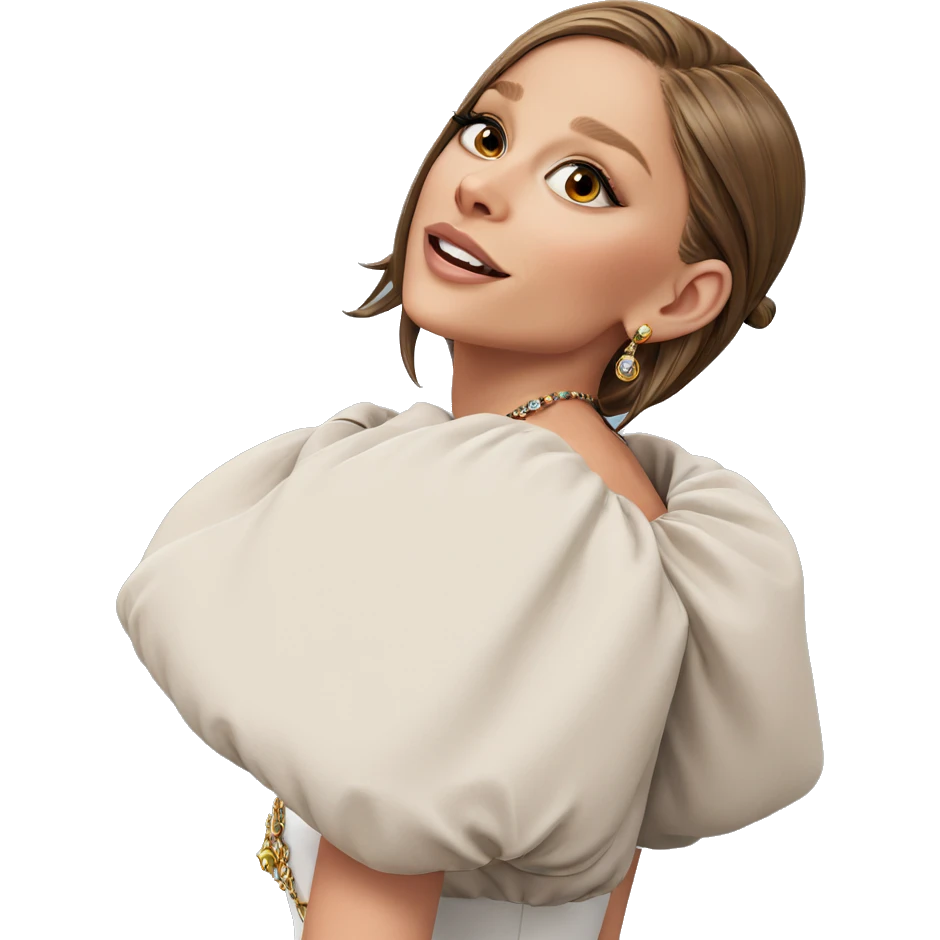 girl with brown hair and jewelry emoji