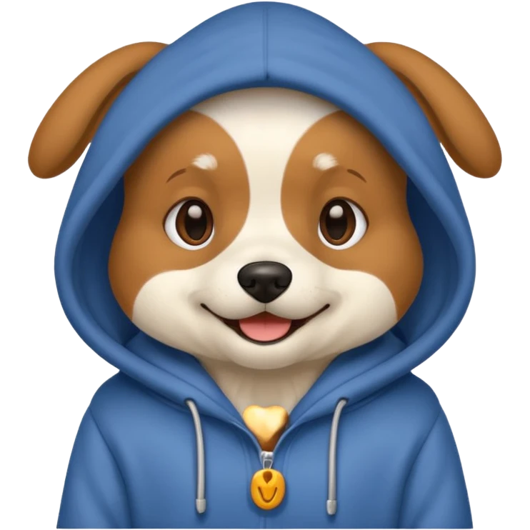 Dog wearing a hoodie emoji