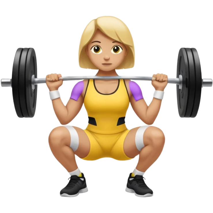 squat with barbell - yellow emoji emoji