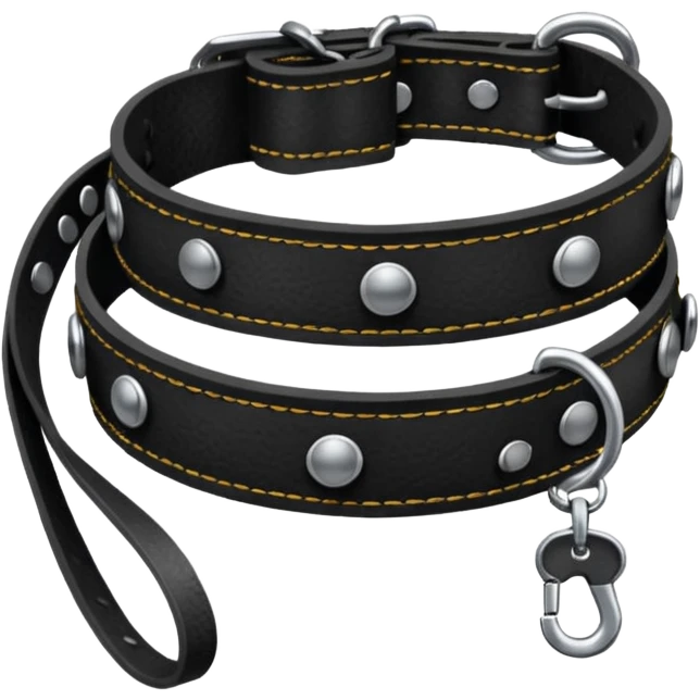 Leash – black collar with leash hanging emoji
