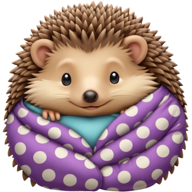 hedgehog in pajama curled up emoji
