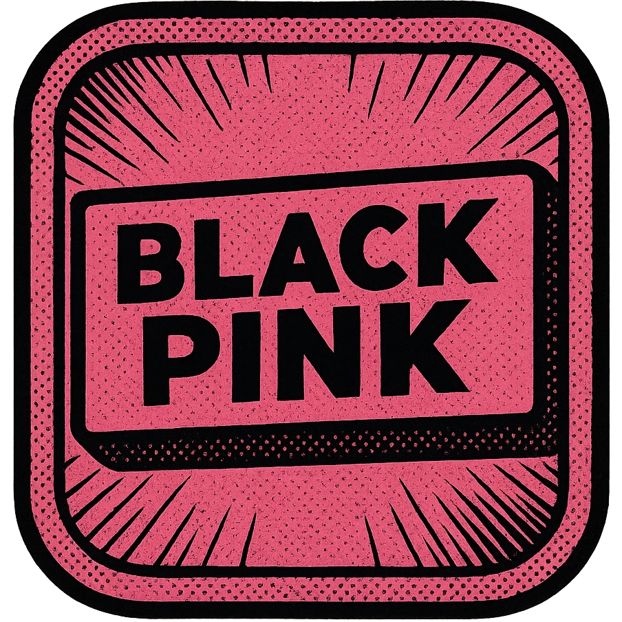BLACKPINK-inspired object, black and pink colors, bold lines and vintage pop art feel emoji