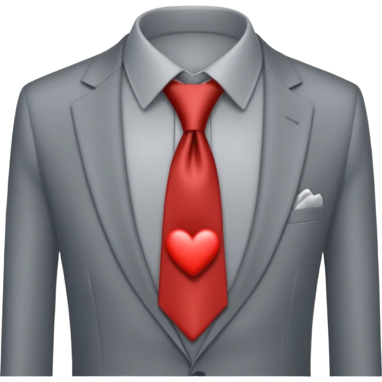  grey necktie with grey heart emoji