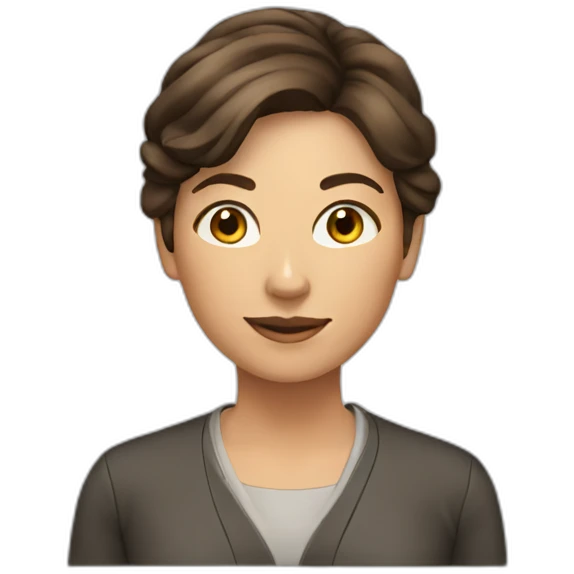 teacher brown hair young woman emoji