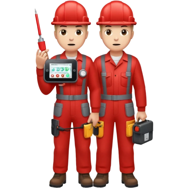 full bady red electrshn badass holding meltmeter emoji