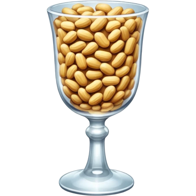 a crystal goblet filled with shelled peanuts emoji