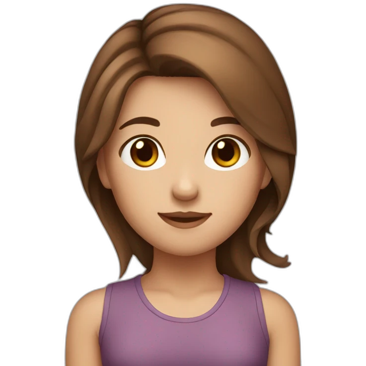 cute girl with brown hair emoji
