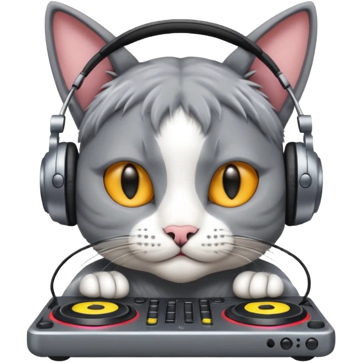 cat, dj, headphones emoji
