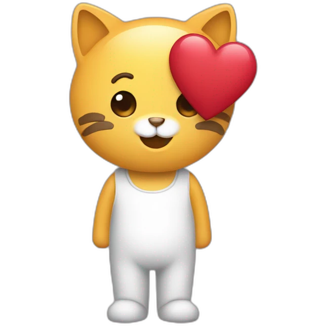 Chat avec un cœur emoji