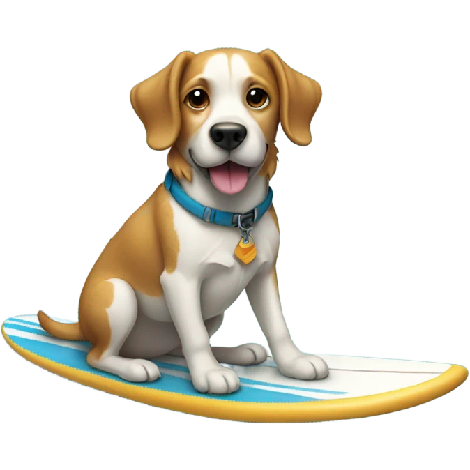 Dog on a surf board emoji