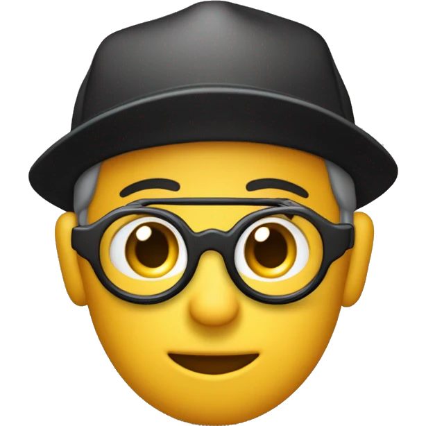 Un fotógrafo con una gorra y una pechera negra y con cámara en las manos emoji