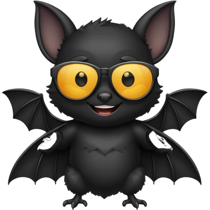 cute bat with sunglasses, full body emoji