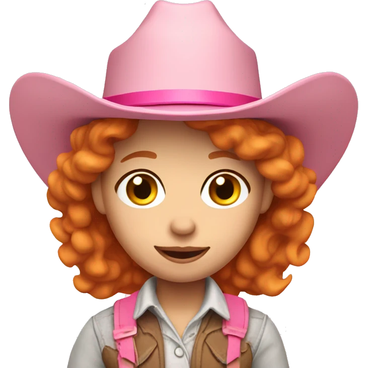 Ginger white girl with pink cowboy hat emoji