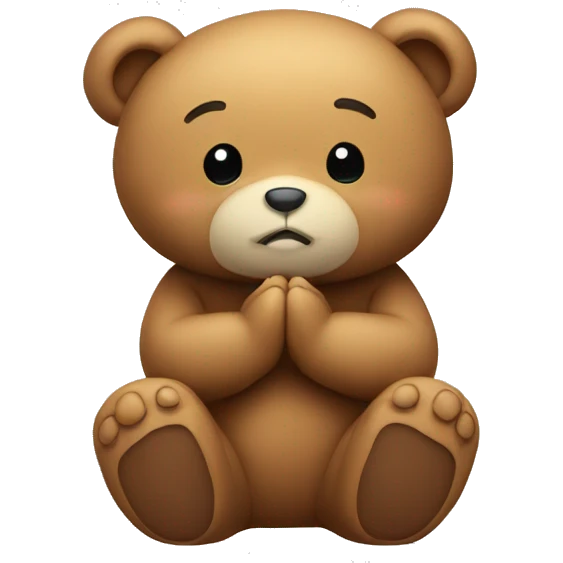 Teddy bear praying emoji