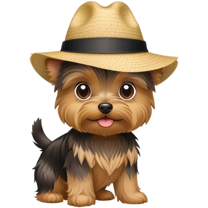 Yorkie in Panama hat emoji