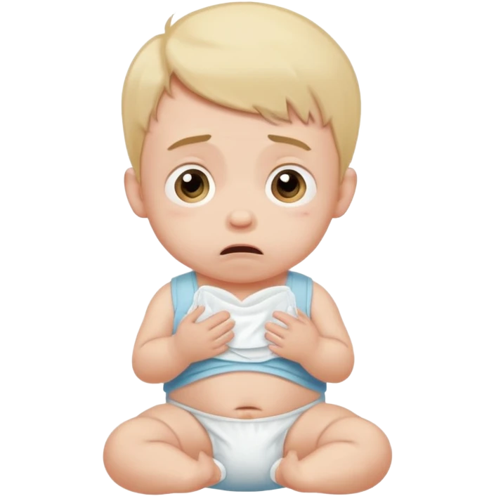 guy in a diaper saying that he needs a diaper change emoji